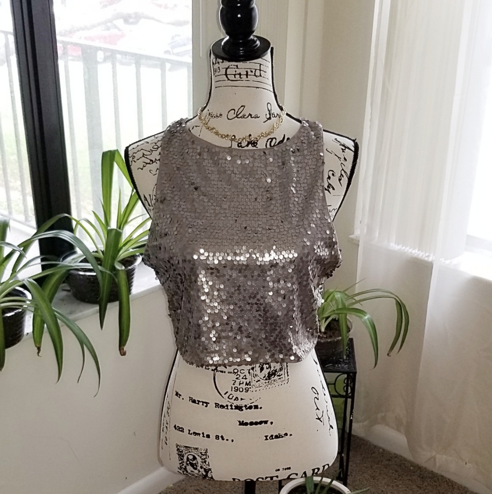 EXPRESS | Sequin Crop Top